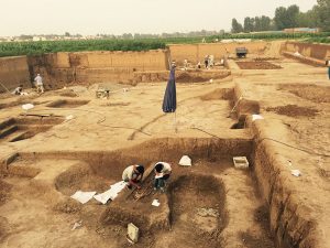 當代安陽考古的發掘照片。圖│王舒俐，攝於 2017年殷墟現址